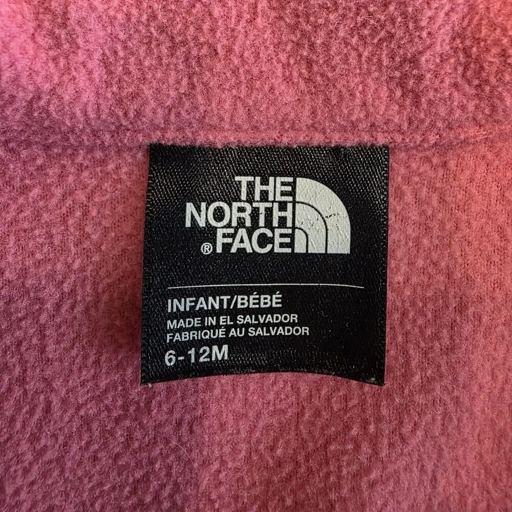 The North Face Fleece Jacket Pink Infant 6-12M Zip Logo Baby Girl Purple